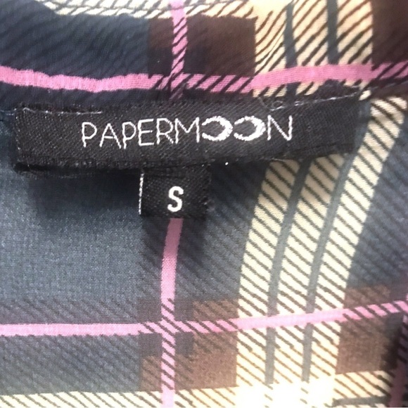 Papermoon Semi-Sheer Soft Oversized Pink Green Plaid - Picture 6 of 6